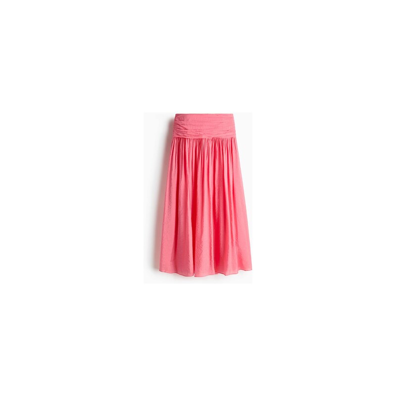 H&M - Nabíraná krepová sukně - Růžová