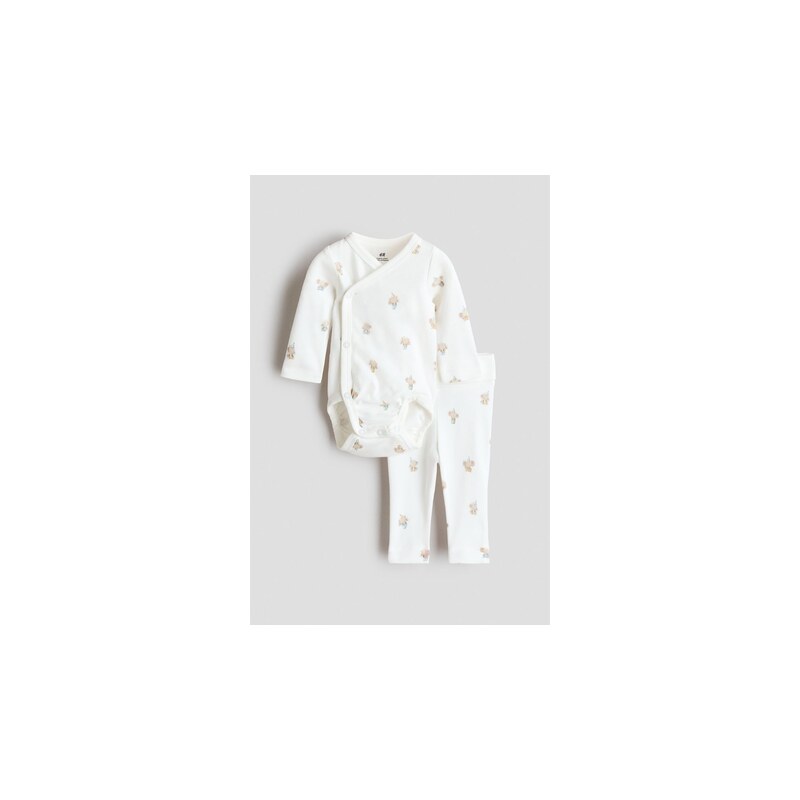 H&M - Dvoudílná souprava body a legíny - Bílá/Sloni