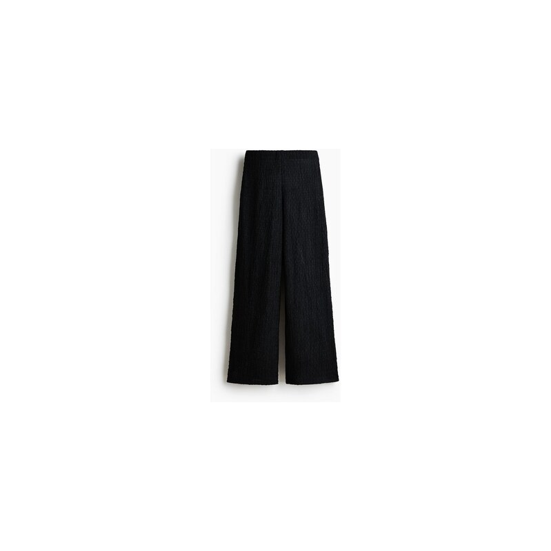 H&M - Široké mačkané kalhoty - Černá