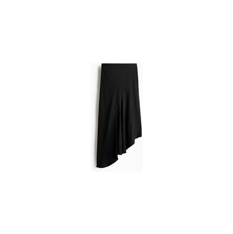 H&M - Asymetrická saténová sukně - Černá