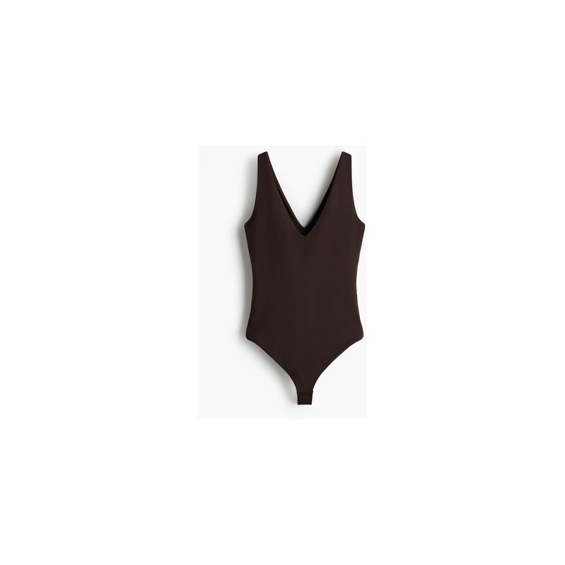H&M - Body thong bez rukávů Sculpting - Tmavě Hnědá