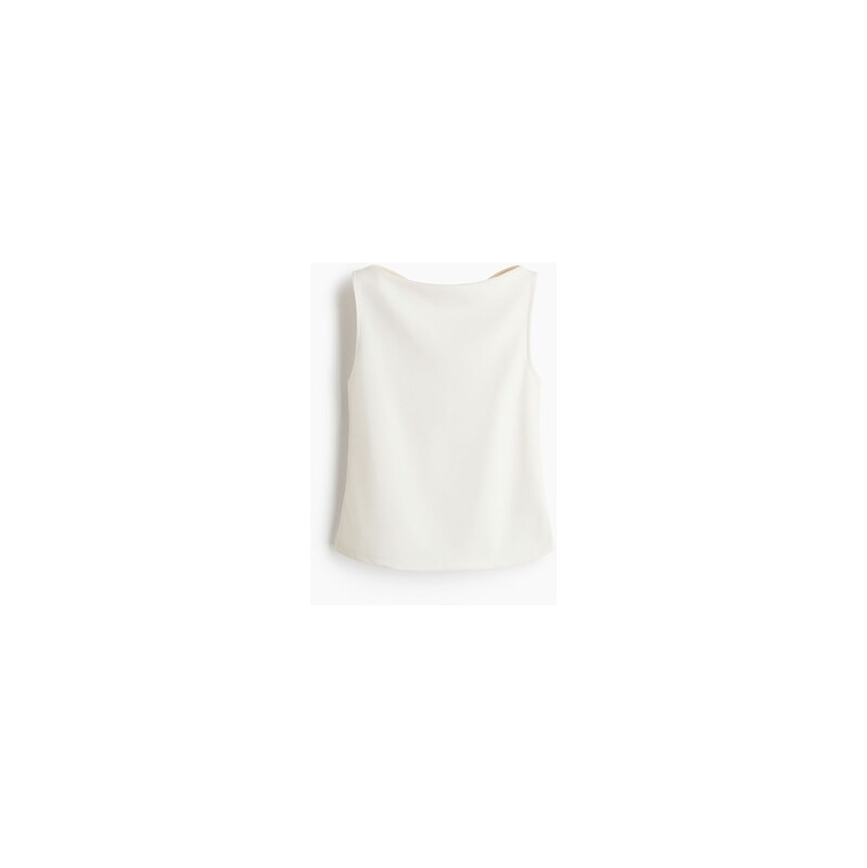 H&M - Tops lodičkovým výstřihem - Krémová