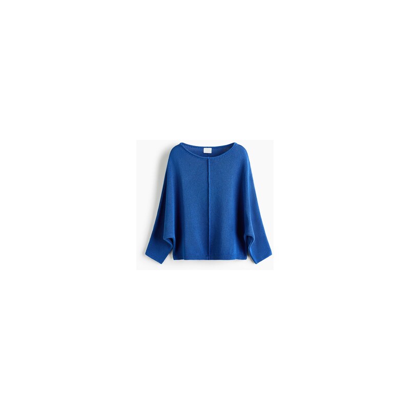 H&M - Svetrs netopýřím rukávem - Jasně Modrá