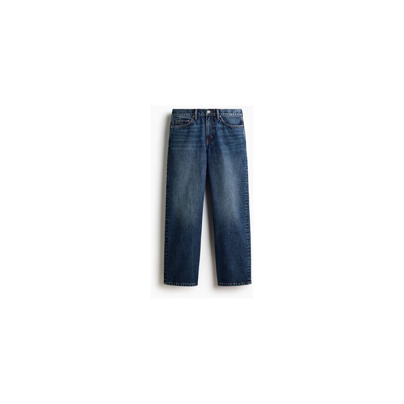 H&M - Relaxed Jeans - Tmavý Denim Blue