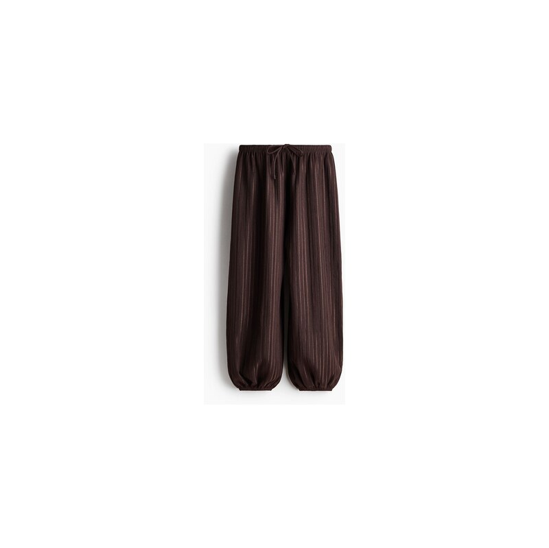 H&M - Balonové kalhotys texturou - Tmavě Hnědá