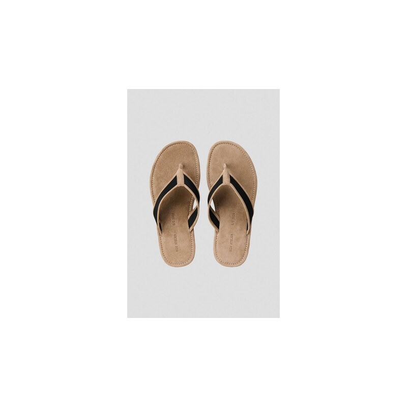 H&M - Semišové žabky - Béžová/Černá