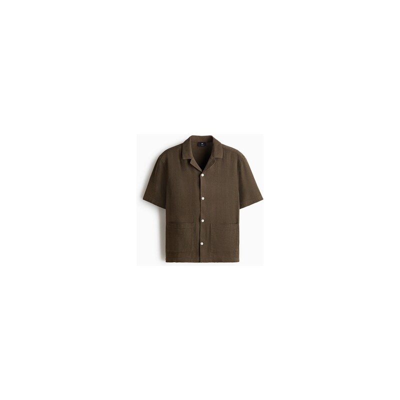 H&M - Košiles rozhalenkou Regular Fit - Tmavě Zelená Khaki