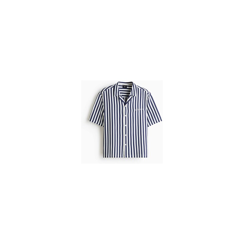 H&M - Košiles rozhalenkou Relaxed Fit - Navy Blue/East Isles