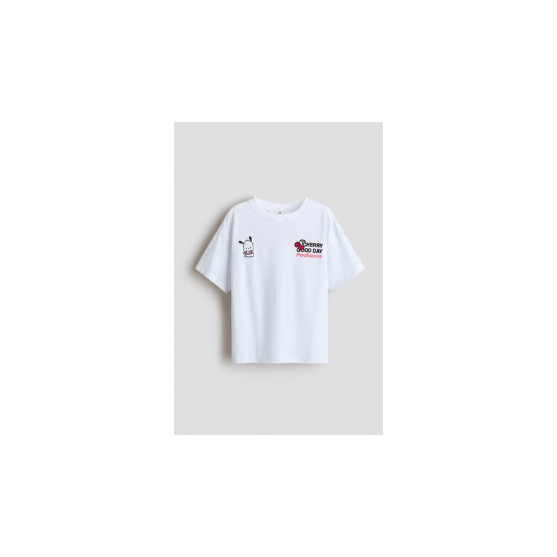 H&M - Bavlněné tričkos potiskem - Bílá/Pochacco