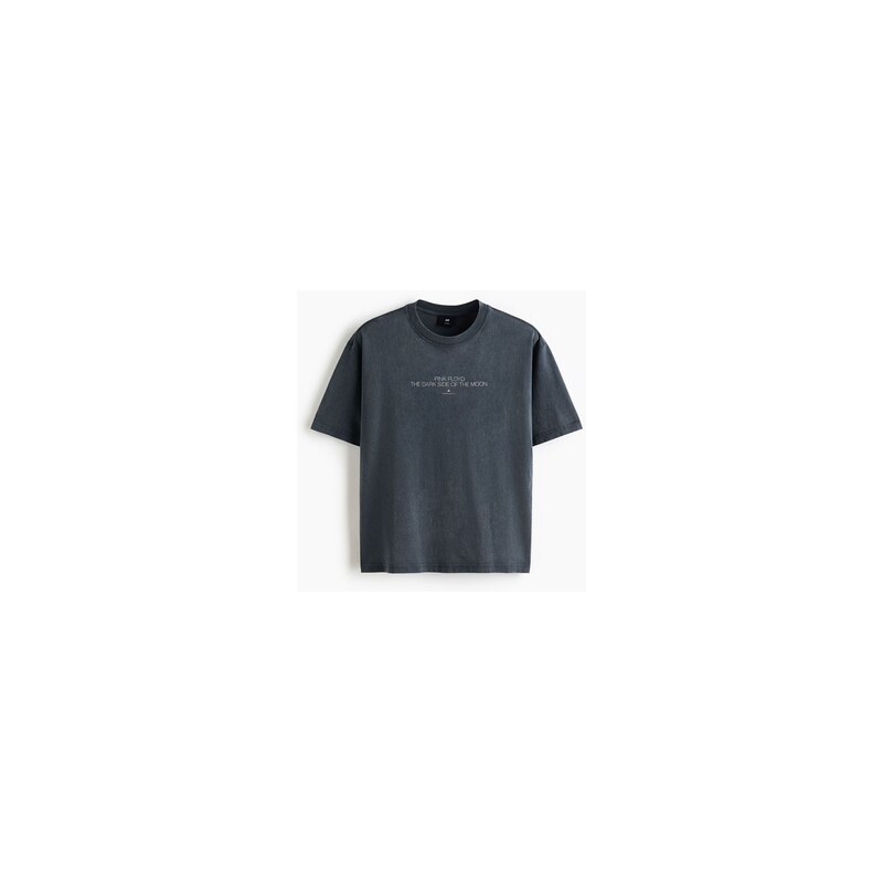 H&M - Bavlněné tričkos potiskem Relaxed Fit - Sepraná Černá/Pink