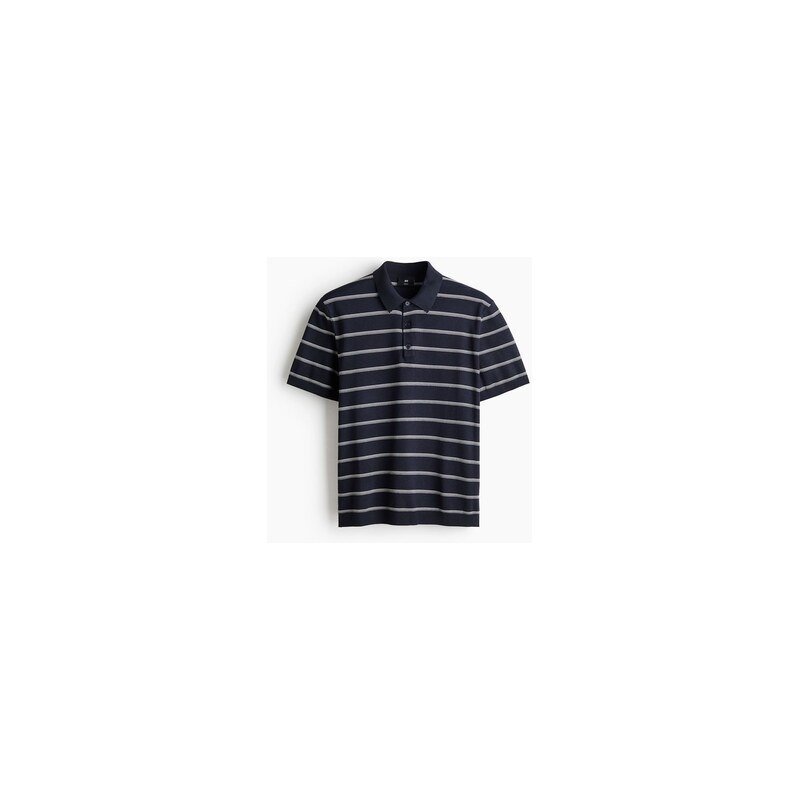 H&M - Tops límečkem Regular Fit - Tmavomodrá/Proužky