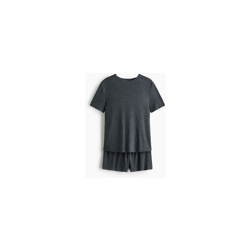 H&M - Žerzejové pyžamo - Tmavě Šedý Melír