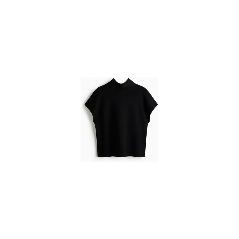 H&M - Top z jemného úpletus vysokým límcem - Černá