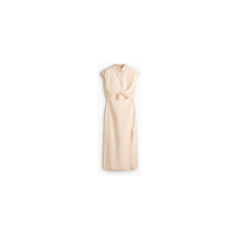 H&M - Košilové šatys průstřihem - Světle Béžová