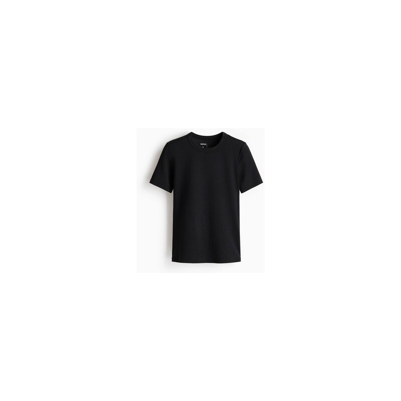 H&M - Žebrované tričko Cooling Slim Fit - Černá