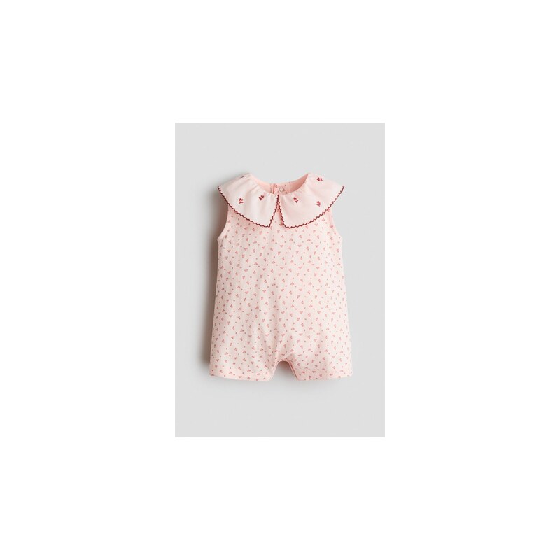 H&M - Bavlněný overals límcem - Světle Růžová/Květy