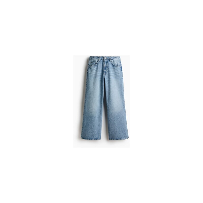 H&M - Loose Bootcut Jeans - Světlý Denim Blue