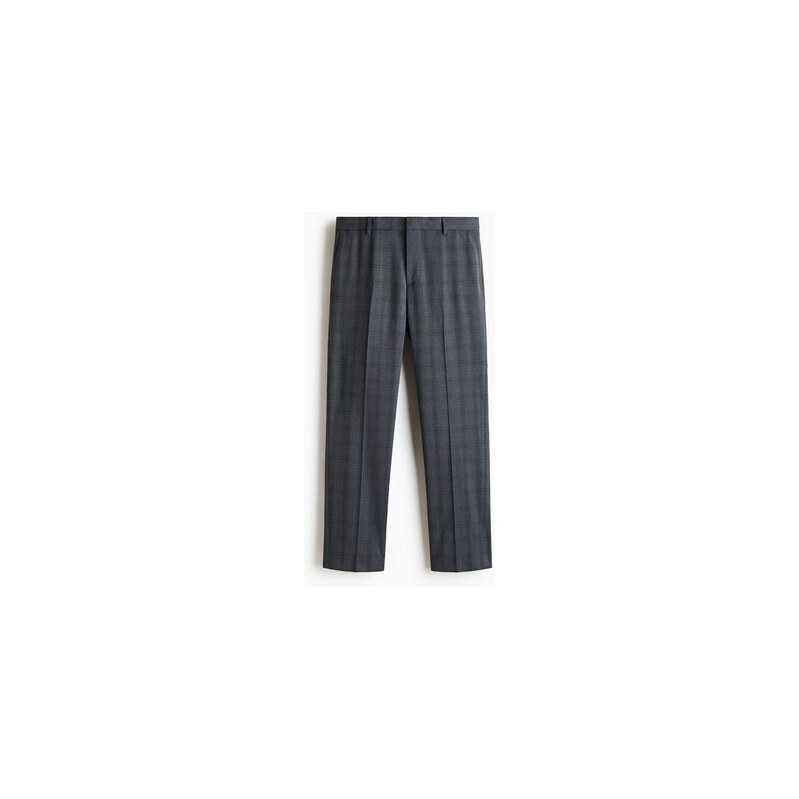 H&M - Společenské kalhoty Regular Fit - Námořnická Modř/Kostka