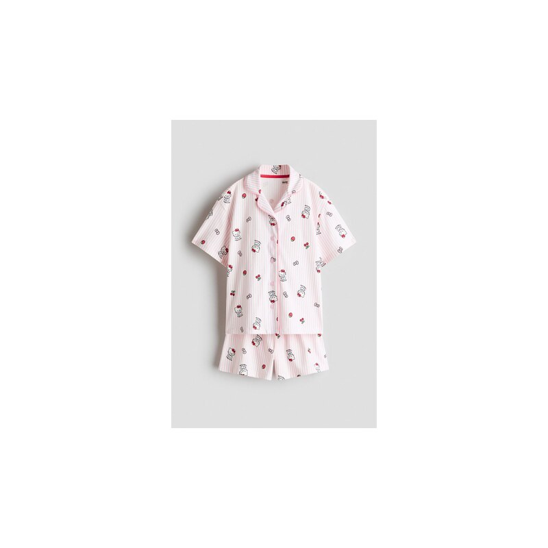 H&M - Bavlněné pyžamos potiskem - Světle Růžová/Hello Kitty