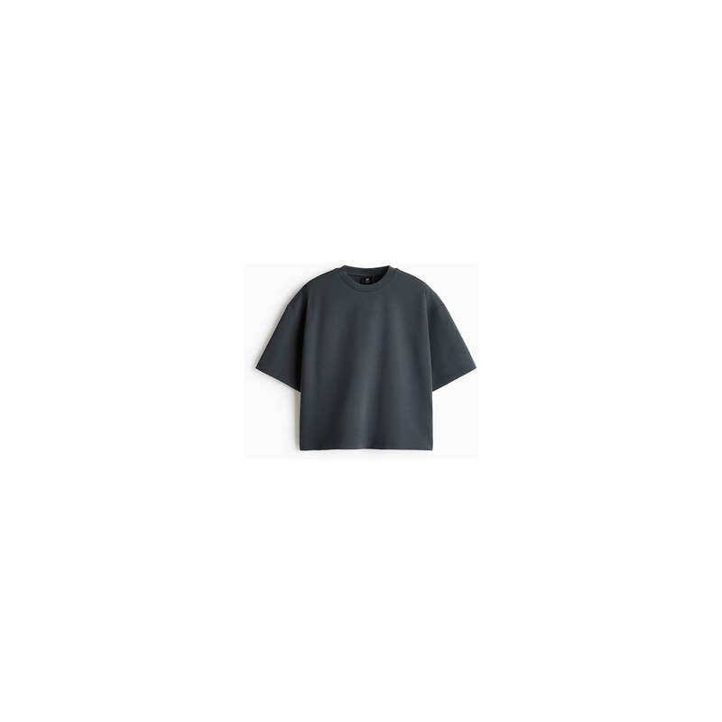 H&M - Tričko z materiálu scuba Oversized Fit - Tmavě Šedá