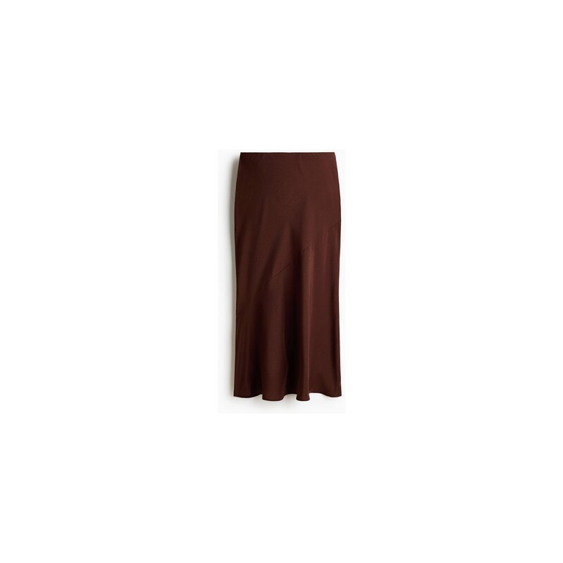 H&M - Saténová sukně slip skirt - Rezavě Hnědá