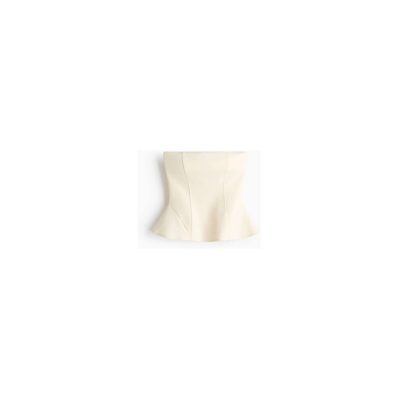 H&M - Top bandeau peplum - Krémová