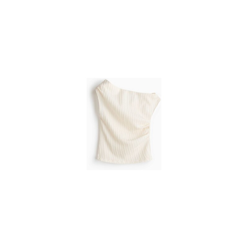 H&M - Tops texturou odhalující rameno - Krémová