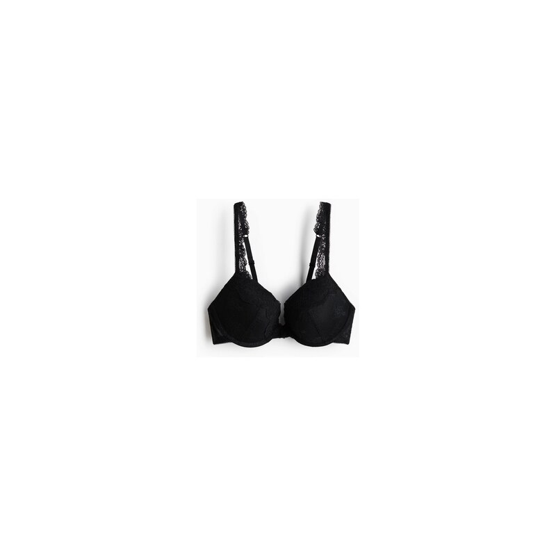 H&M - Krajková podprsenka push-up - Černá