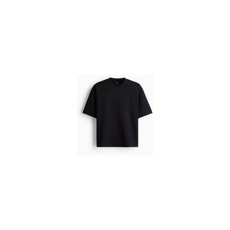 H&M - Bavlněné tričko Boxy Relaxed Fit - Černá