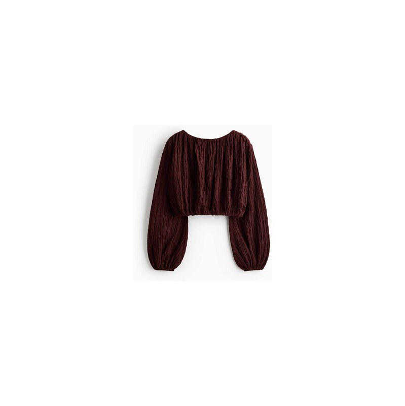 H&M - MAMA Tops balonovými rukávy. - Tmavě Hnědá