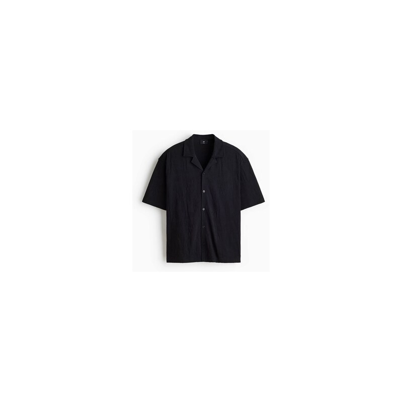 H&M - Košile z žakárového žerzeje Relaxed Fit - Černá