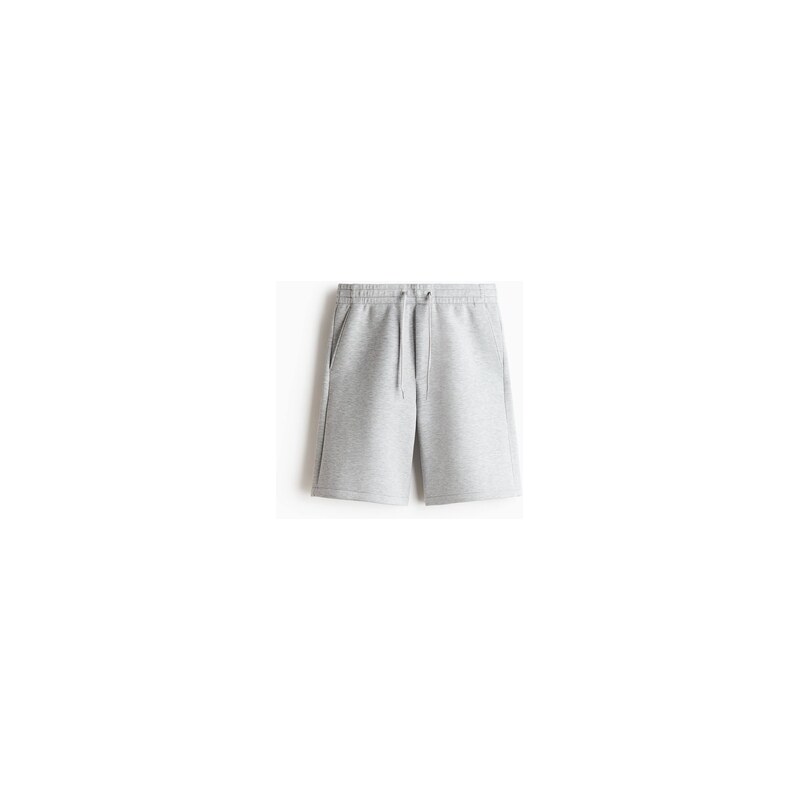 H&M - Šortky z materiálu scuba Regular Fit - Světle Šedý Melír