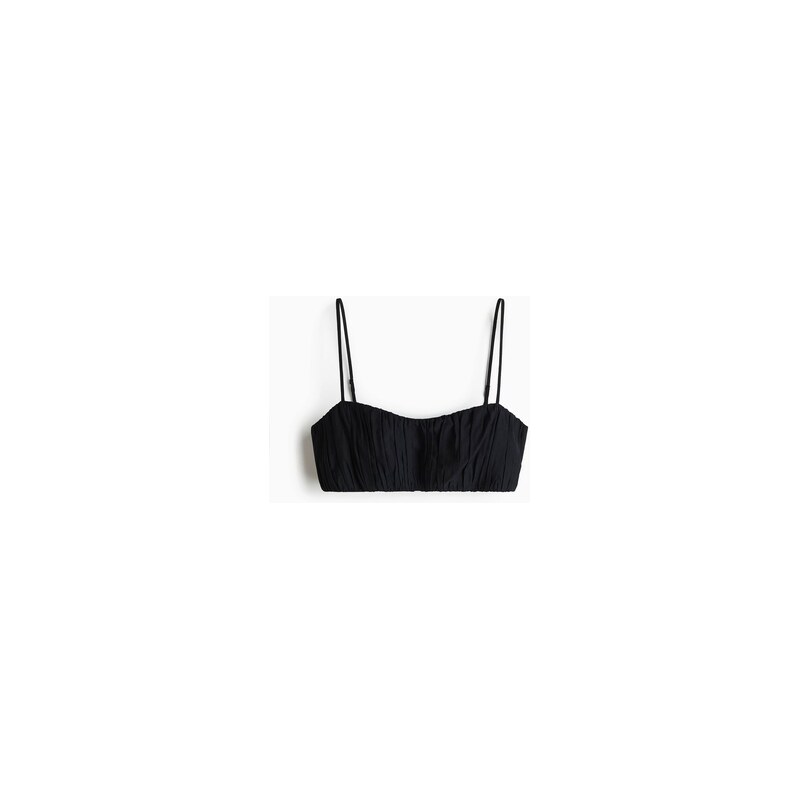 H&M - Nabíraný croptop - Černá