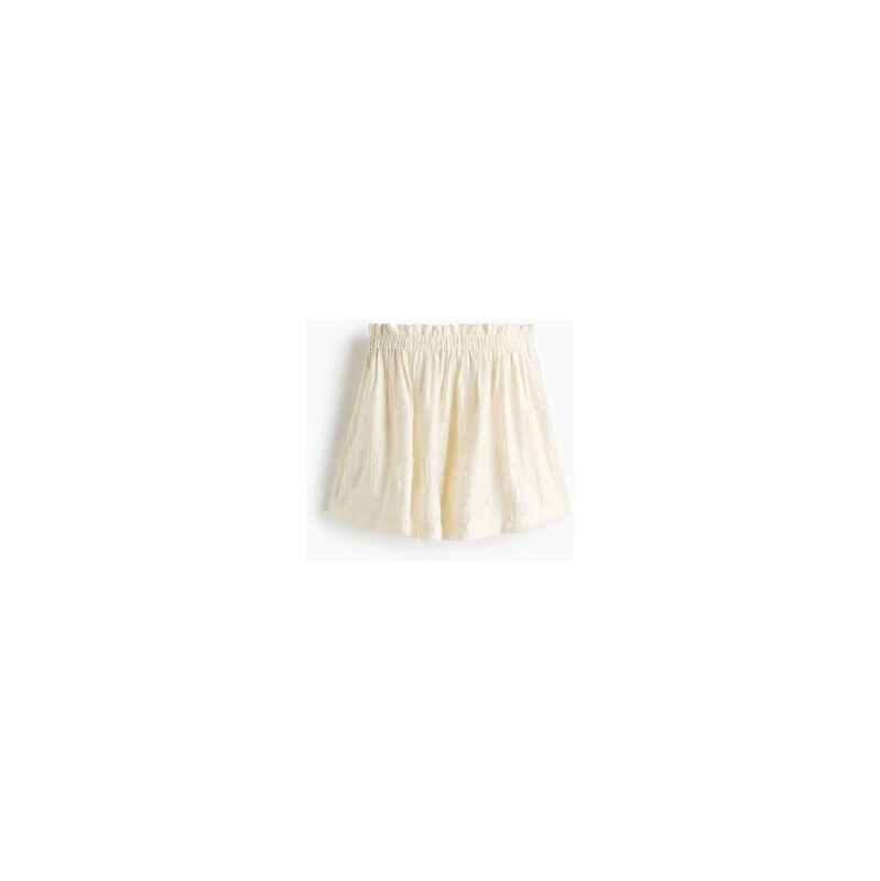 H&M - Roztřepené šortky paper bag - Krémová