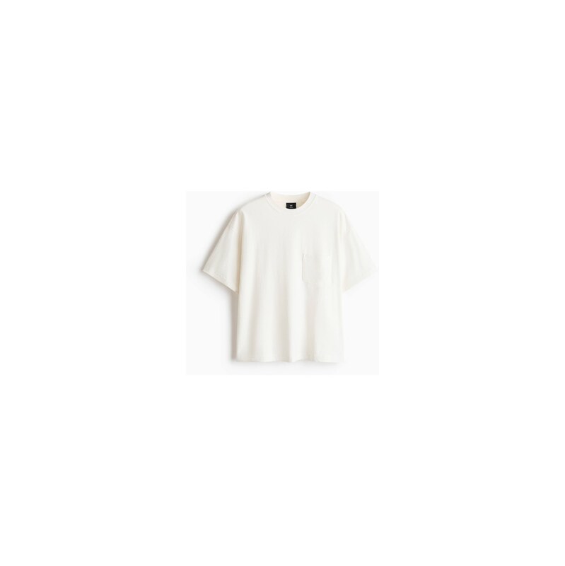 H&M - Bavlněné tričko Oversized Fit - Slonovinová