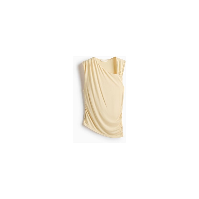 H&M - Draped asymmetric top - Světle Žlutá