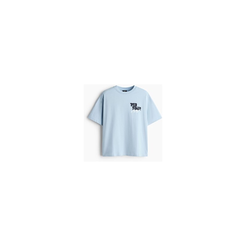 H&M - Tričkos potiskem Relaxed Fit - Bleděmodrá/1992