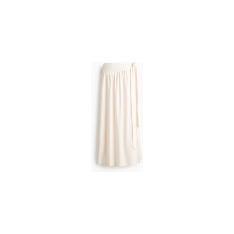 H&M - Zavinovací maxisukně - Krémová