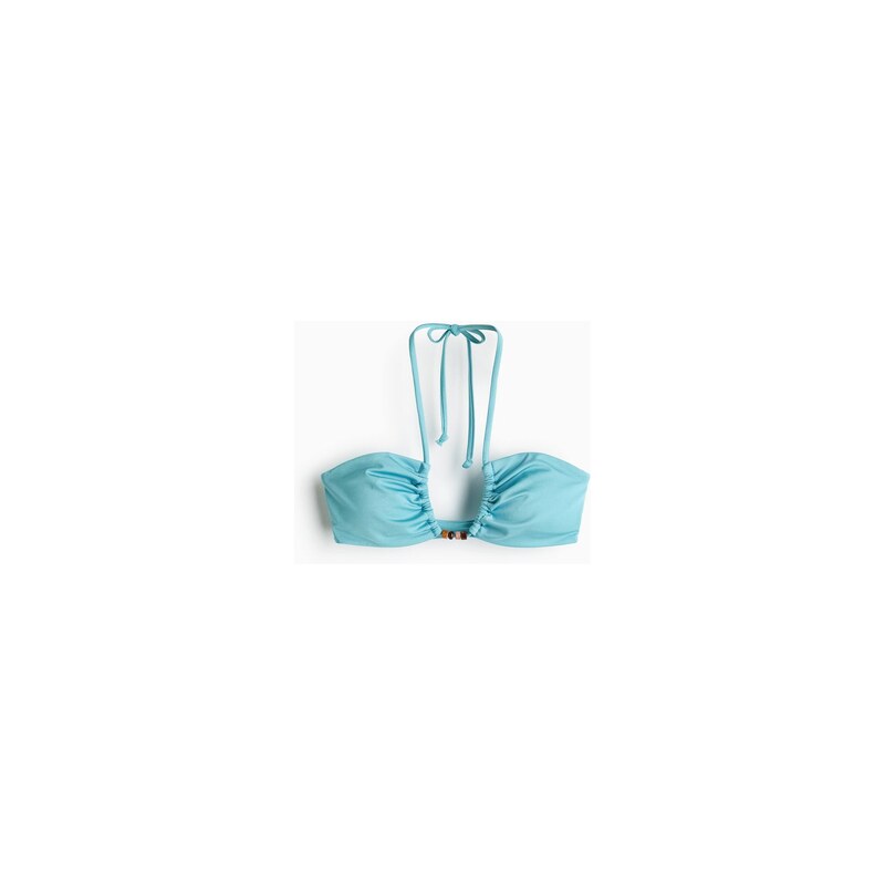 H&M - Vyztužená bikinová podprsenka halterneck - Tyrkysová