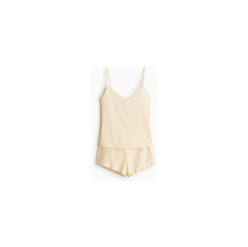 H&M - Pyžamo z ažurového žerzeje - Světle Žlutá