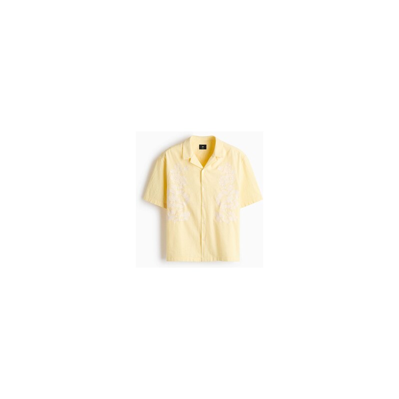H&M - Košiles rozhalenkou Relaxed Fit - Světle Žlutá/Květy