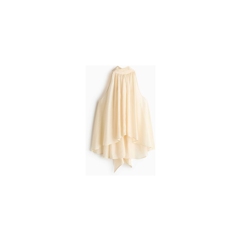 H&M - Top ze směsi materiálu cupro - Bledě Žlutá