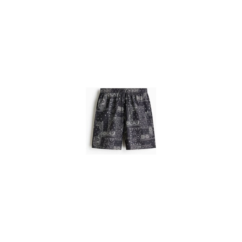 H&M - Vzorované plavkové šortky - Černá/Kašmírový Vzor