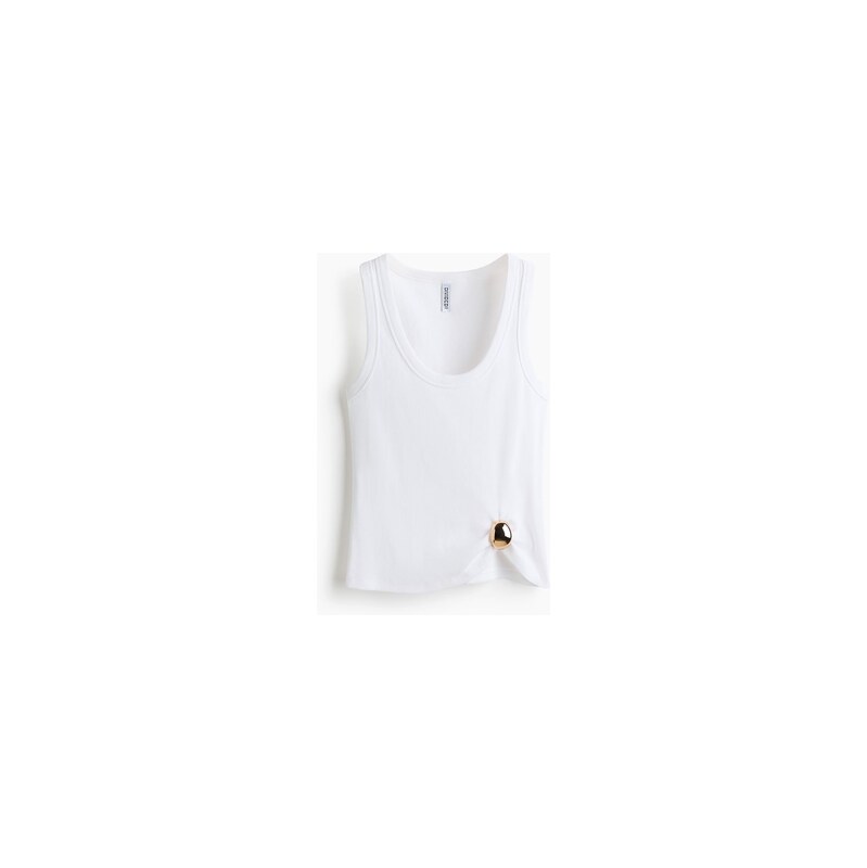 H&M - Tops kovovým detailem - Bílá