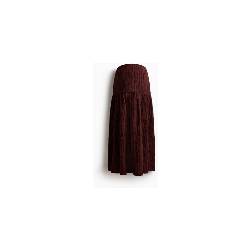 H&M - MAMA Žerzejová sukně midis texturou - Rezavě Hnědá