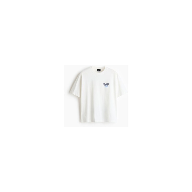 H&M - Tričkos potiskem Relaxed Fit - Bílá/St. Ives Hôtel