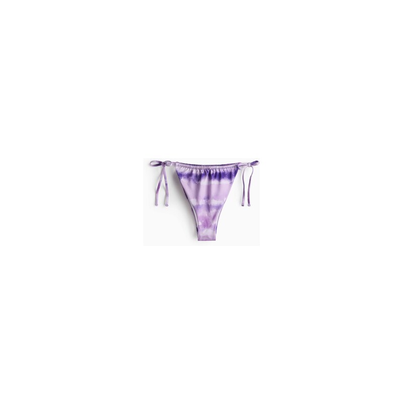 H&M - Vázací bikinové kalhotky Cheeky tanga - Fialová