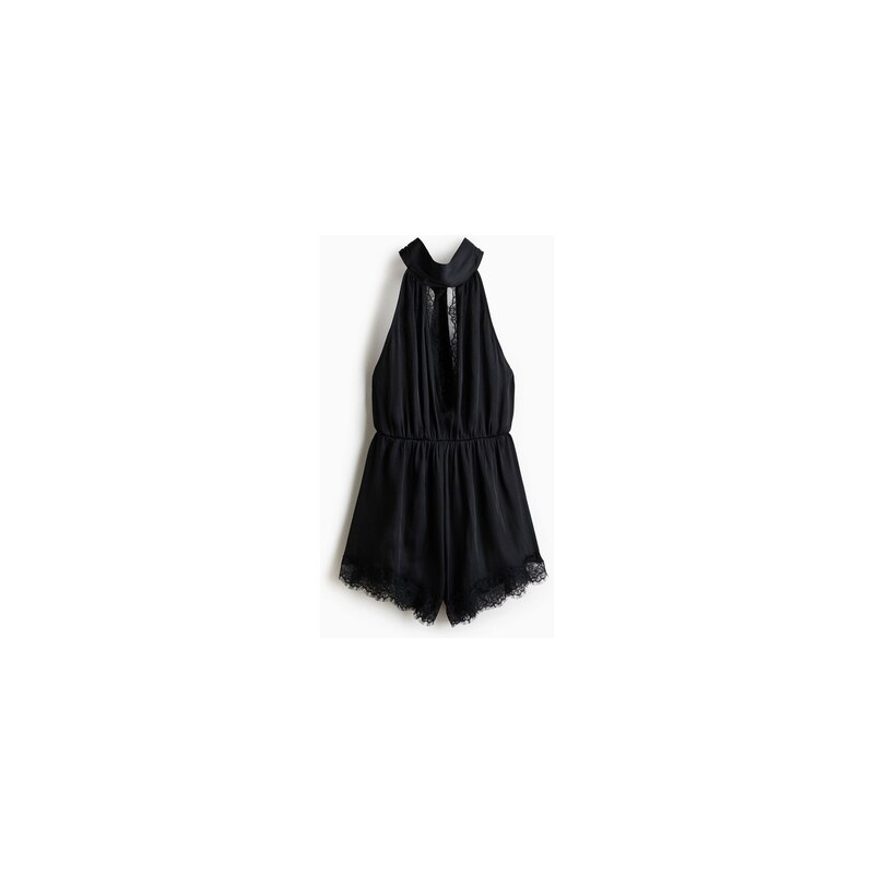 H&M - Overal halternecks krajkovými lemy - Černá