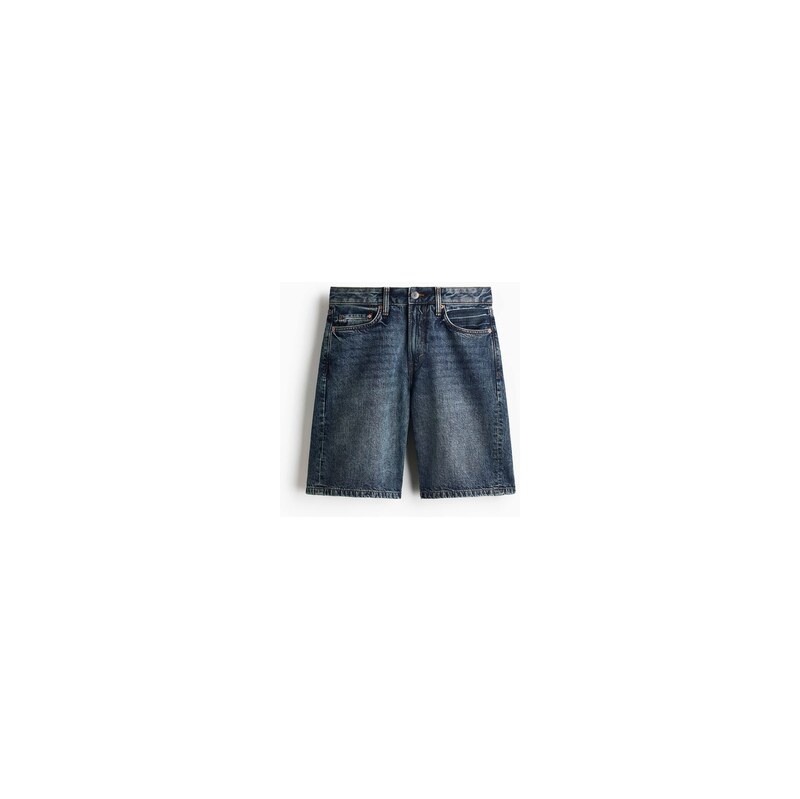 H&M - Džínové šortky Relaxed - Tmavý Denim Blue