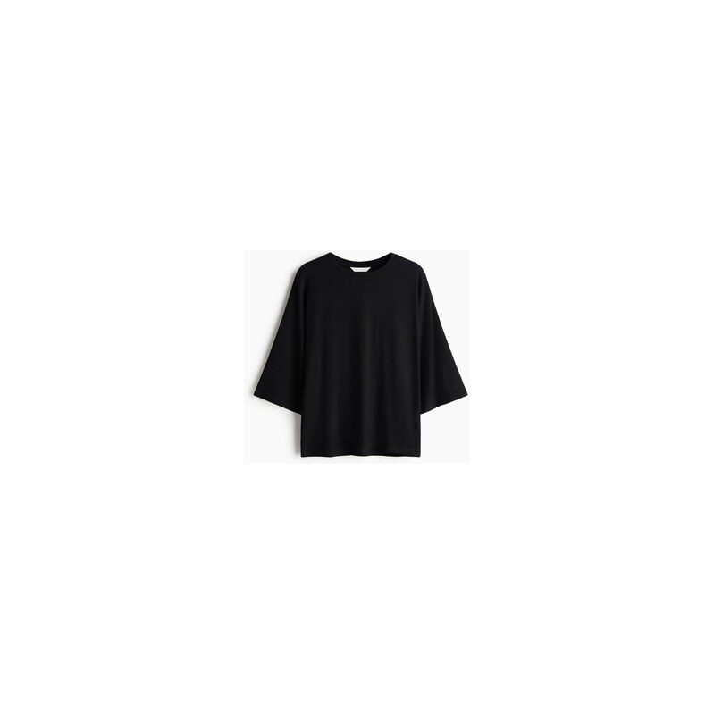 H&M - Viskózový tops netopýřími rukávy - Černá